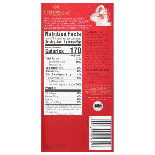Lindt Milk Chocolate Truffle Pieces 3.5oz