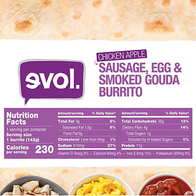 Evol. Sausage, Egg & Smoked Gouda Burrito 5oz