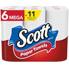 Scott Paper Towels 6 Mega Rolls