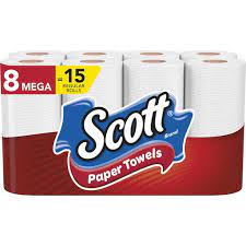 Scott Paper Towels 8 Mega Rolls