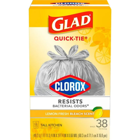 Glad Quick Tie With Clorox Lemon Fresh 35ct