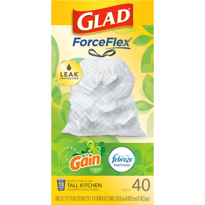 Glad ForceFlex With Gain & Febreze 40ct