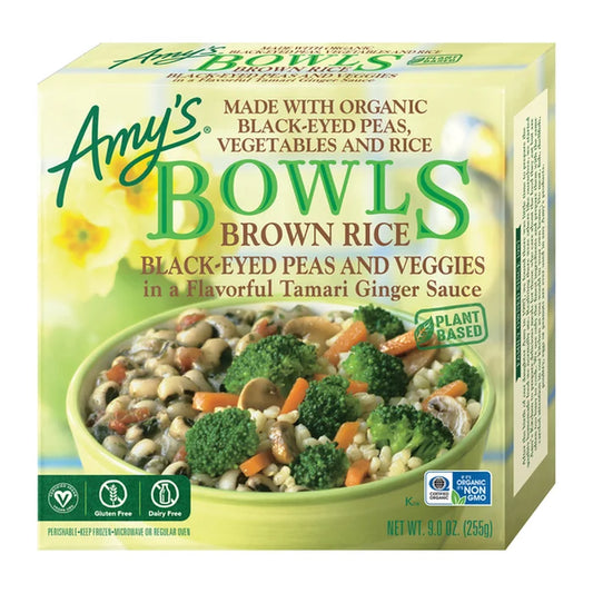 Amy's Bowls Brown Rice Black Eyed Peas & Veggies 9oz