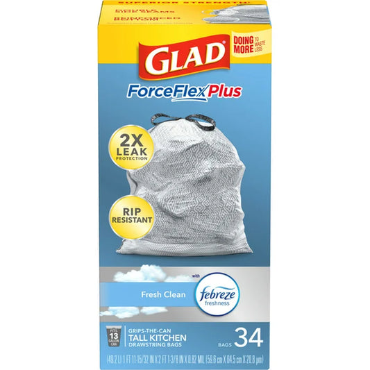 Glad ForceFlex Plus Fresh Clean 34ct