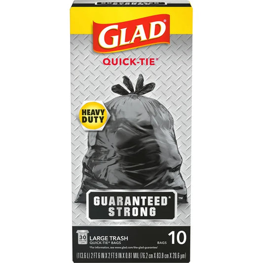 Glad Quick Tie Large Heavy Duty 10ct