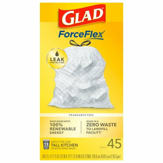 Glad ForceFlex Fragrance Free 45ct