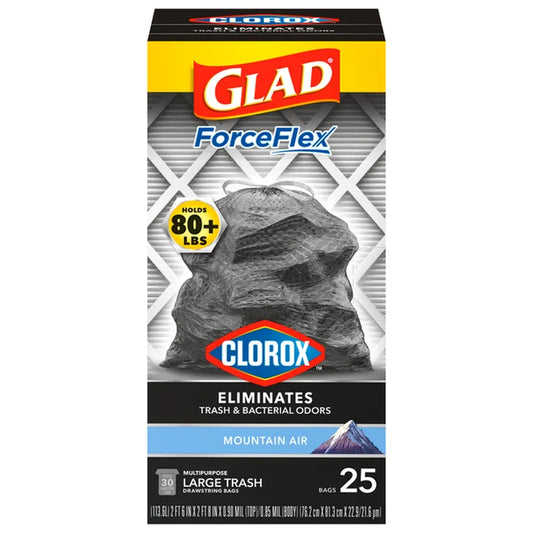 Glad ForceFlex Mountain Air With Clorox Large 25ct