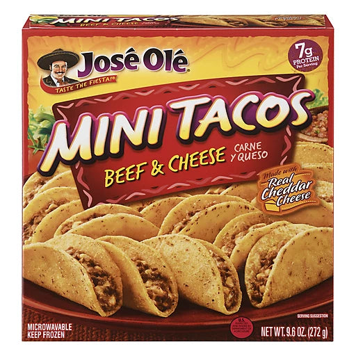 Jose Ole Mini Tacos Beef & Cheese 9.6oz