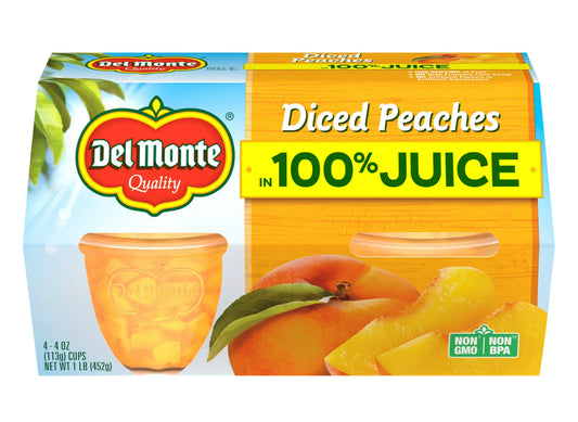 Del Monte Diced Peaches in 100% Juice 4.4oz