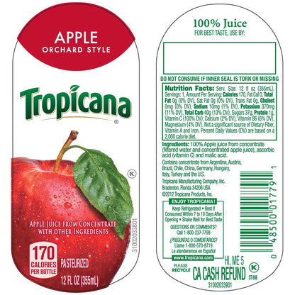 Tropicana Orchard Style Apple 12oz
