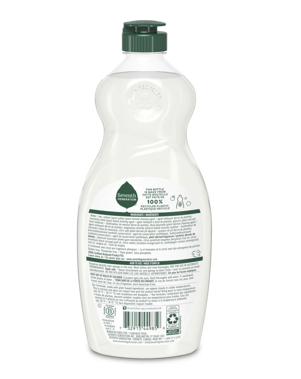 Seventh Generation Clean With Purpose Dish Soap Clementine Zest & Lemongrass 19oz