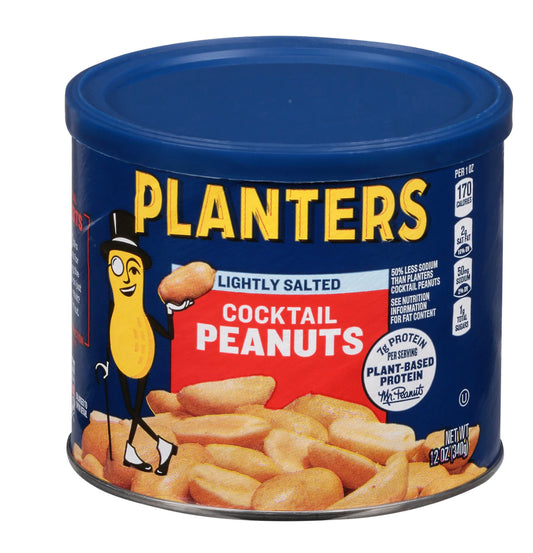 PLANTERS Salted Cocktail Peanuts, Party Snacks, Plant Based Protein 10.3oz