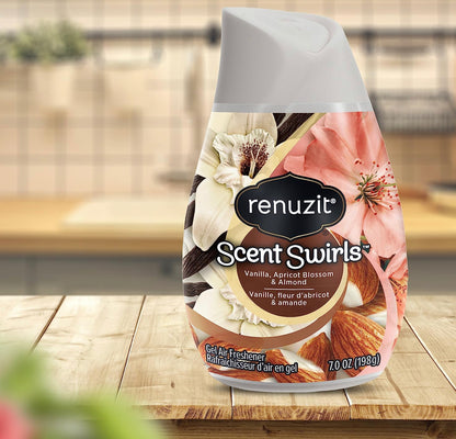 Renuzit Scent Swirls Air Freshener Gel Vanilla, Apricot Blossom & Almond 7oz