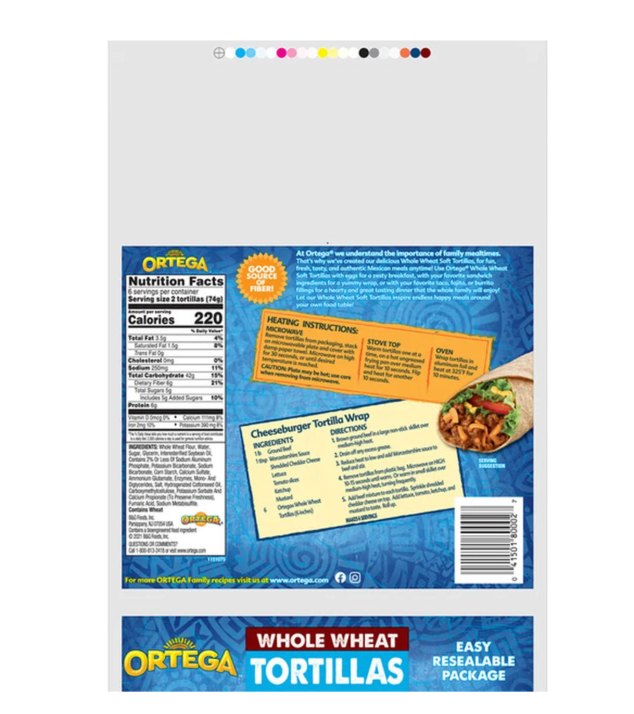 Ortega Whole Wheat 12 Tortillas