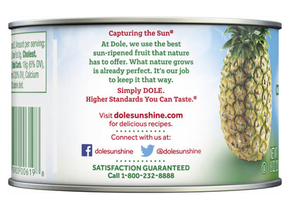 Dole Pineapple Chunks In 100% Fruit Juice 8oz