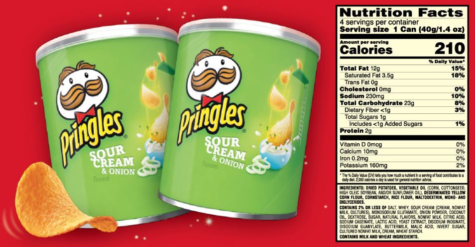 Pringles Sour cream & Onion 1.4 oz