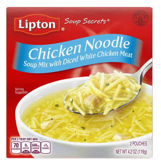 Lipton Chicken Noodle Instant Soup Mix 4.2oz 2ct