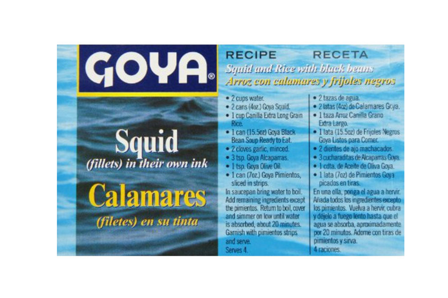 Goya Premium Squid Fillets In Ink 4oz