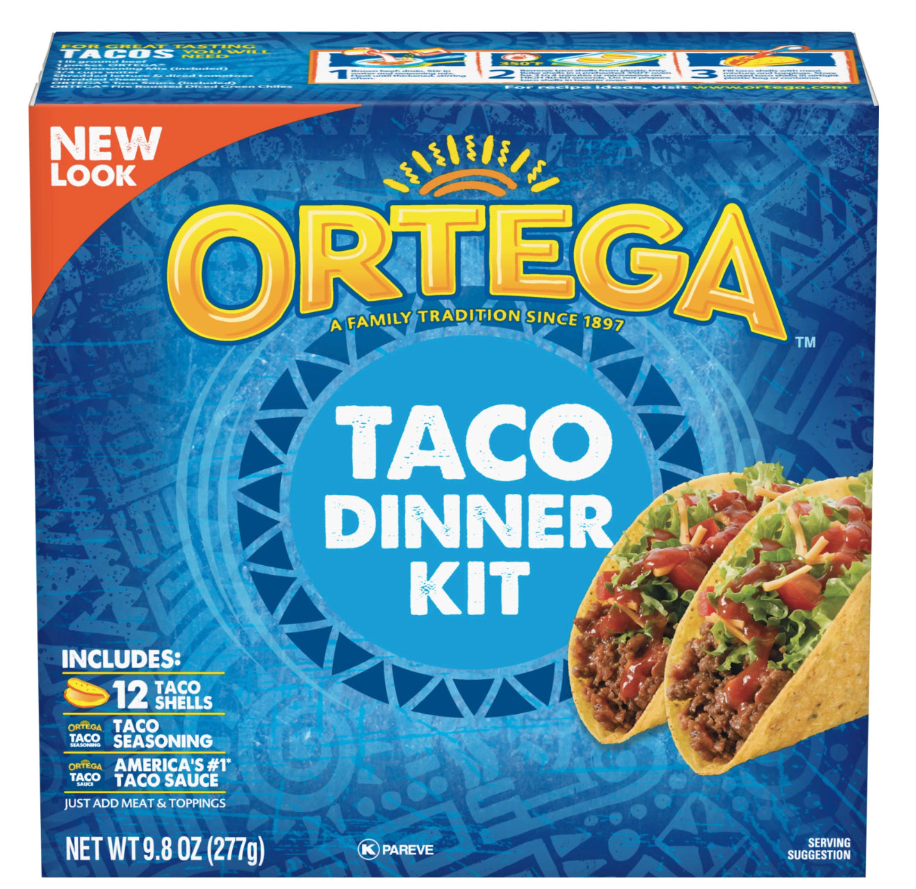 Ortega Taco Dinner Kit 12ct Taco Shells 9.8 oz