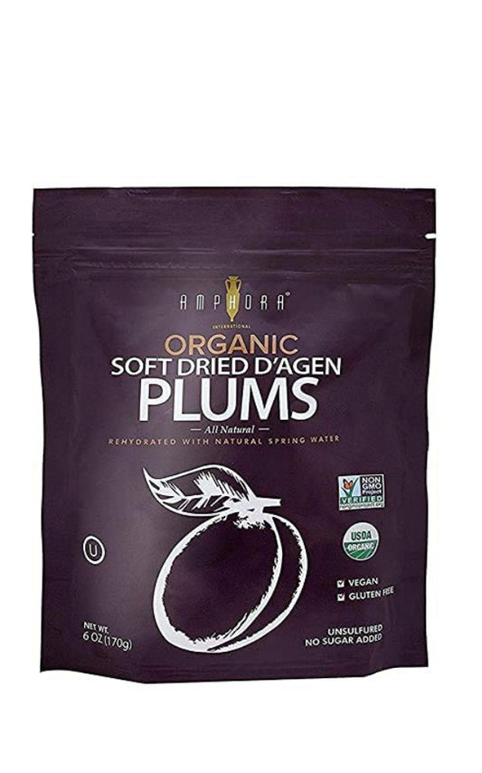 Amphora Organic Soft Dried D'agen Plums 6oz