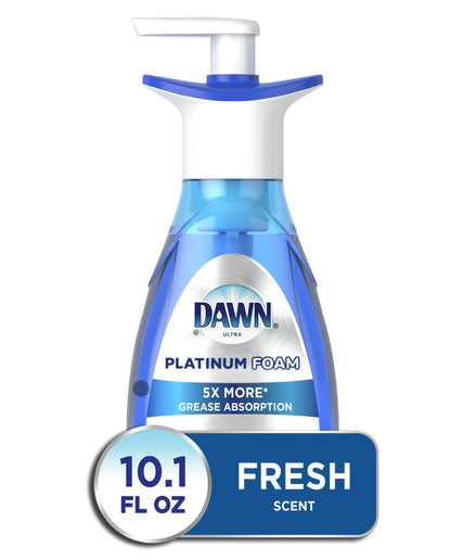 Dawn Platinum Dish Foam Detergent Fresh Scent 10.1oz