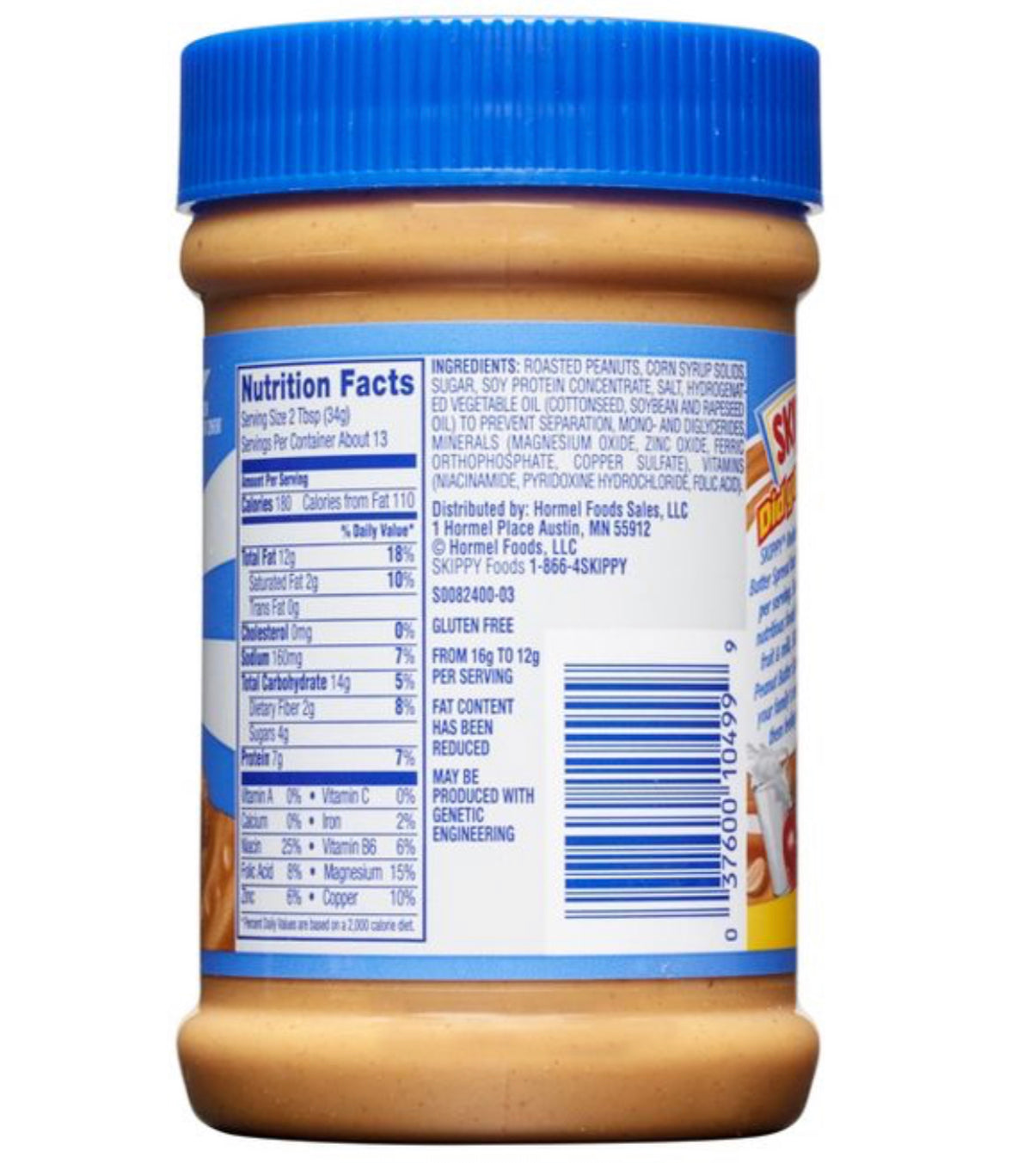 Skippy Chunky Peanut Butter Reduced Fat 16.3oz