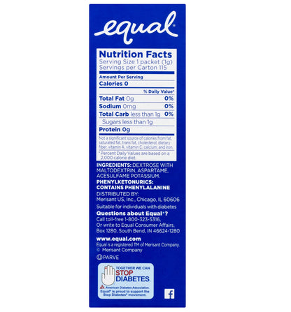 Equal Zero Calorie Sweetener Original 230pk