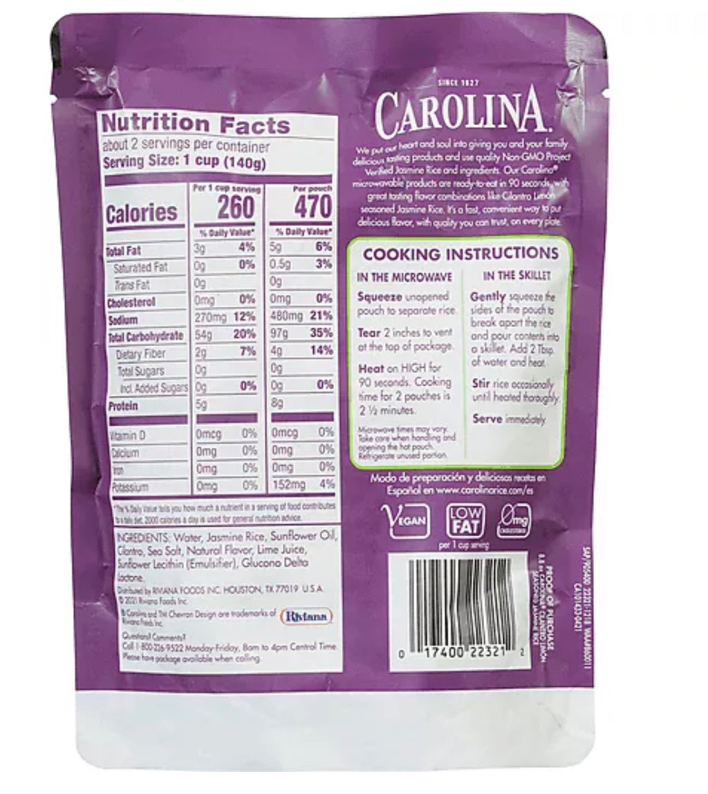 Carolina Cilantro Limon Jasmine Rice 8.8oz