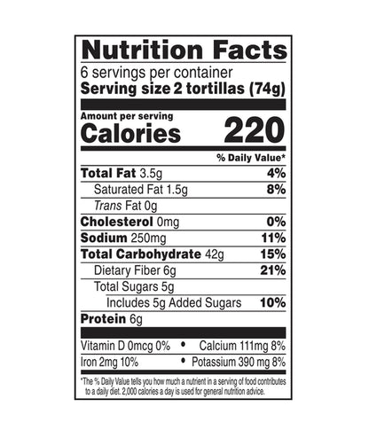 Ortega Whole Wheat 12 Tortillas