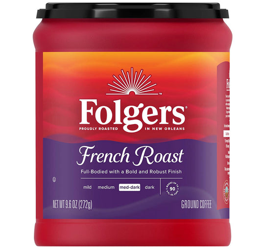 Folgers French Roast Medium Dark Ground Coffee 9.6oz