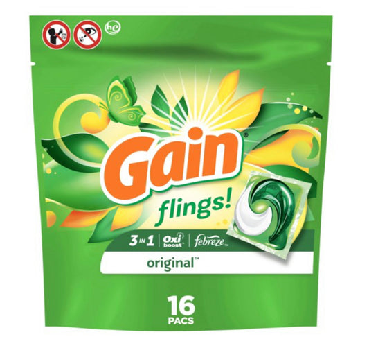 Gain Original Flings 3 in 1 Laundry Pods 16ct