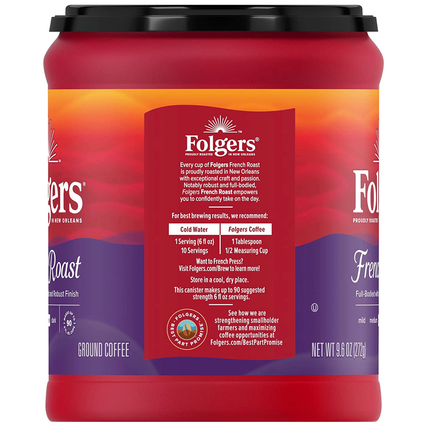 Folgers French Roast Medium Dark Ground Coffee 9.6oz