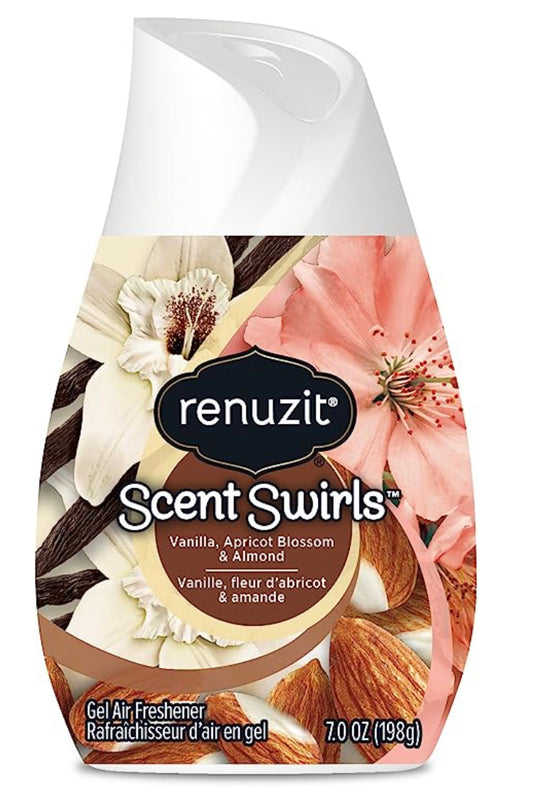 Renuzit Scent Swirls Air Freshener Gel Vanilla, Apricot Blossom & Almond 7oz