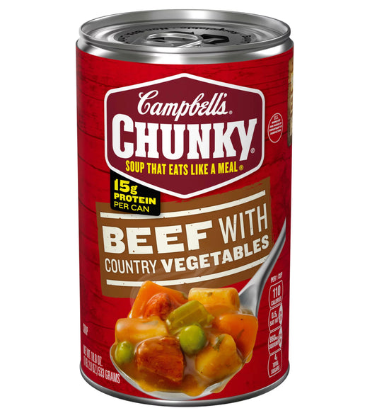 Campbell's Chunky Ready To Serve Beef Soup With Country Vegetables 18.8oz Can