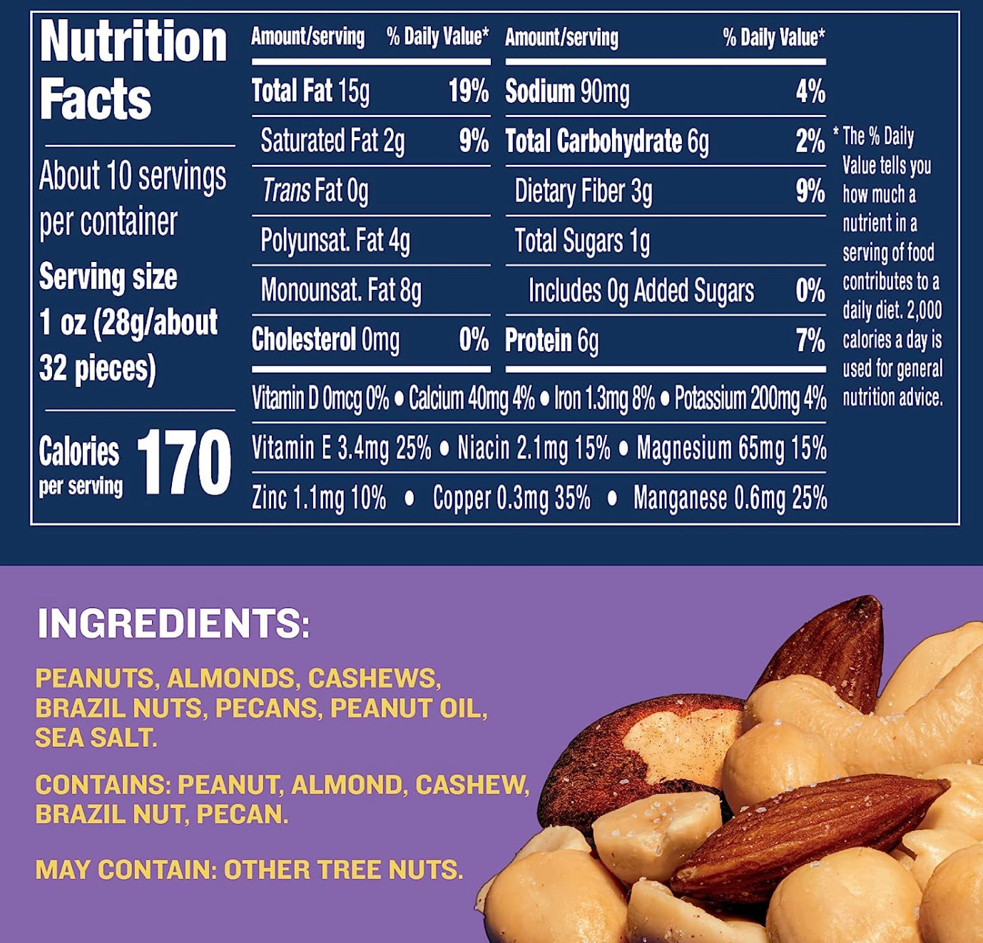 Planters Salted Mixed Nuts Party Snacks 10.3oz