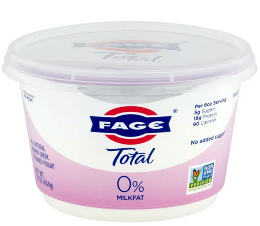 Fage Total 0% Milk Fat Yogurt 16oz