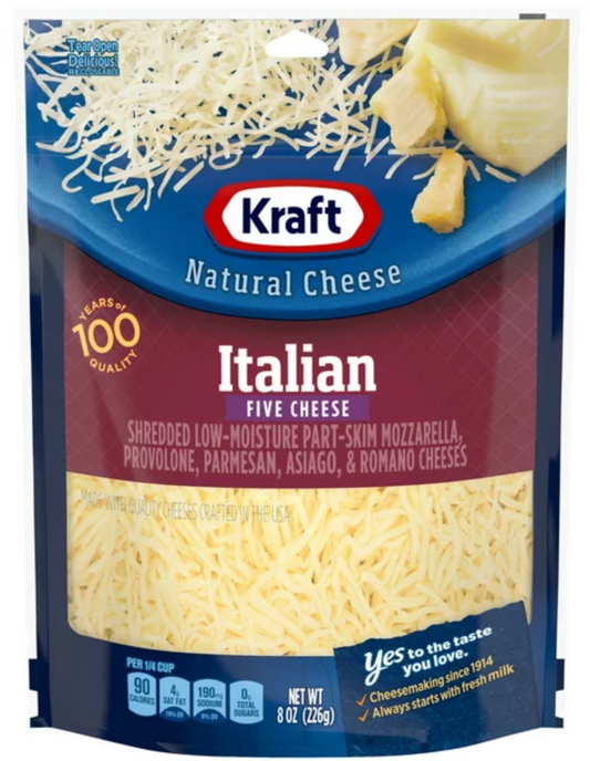 Kraft Italian Five Cheese Blend Shredded Cheese 8oz