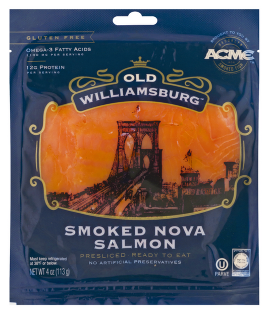 Acme Old Williamsburg Smoked Nova Salmon Pre-Sliced