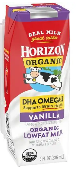 Horizon Organic Low Fat Milk Vanilla 8oz