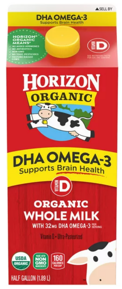 Horizon Organic Whole Milk DHA Omega 3 1/2gl