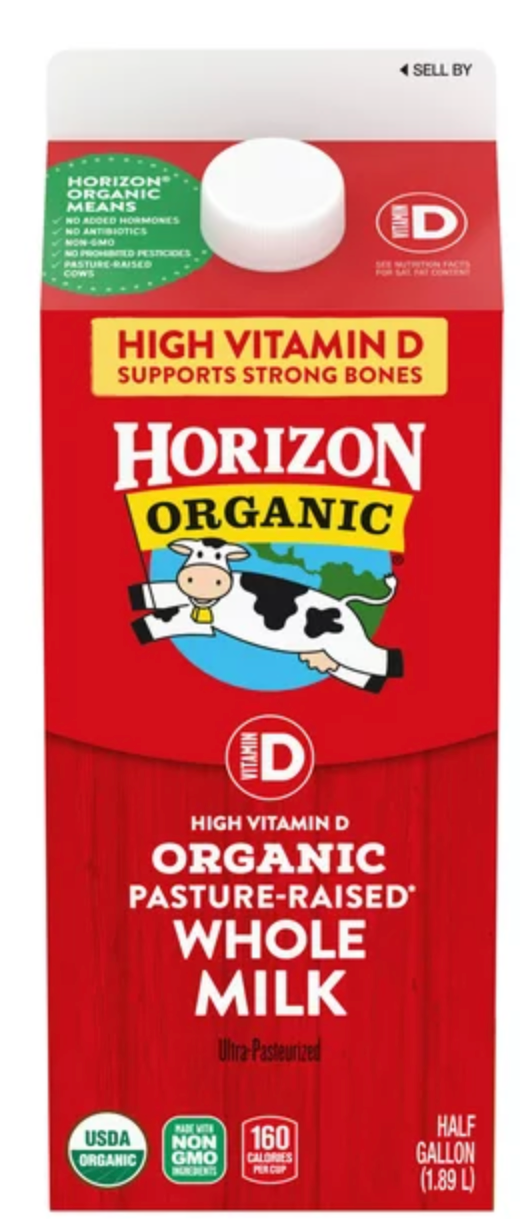 Horizon Organic Whole Milk 1/2gl