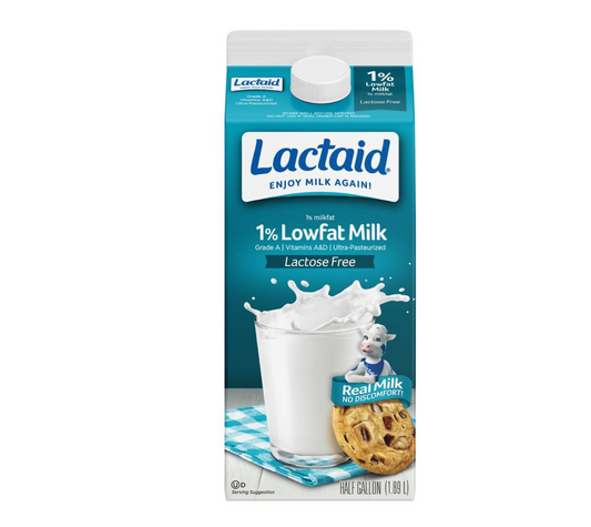 Lactaid Lactose Free 1% Low Fat Milk 1/2gl