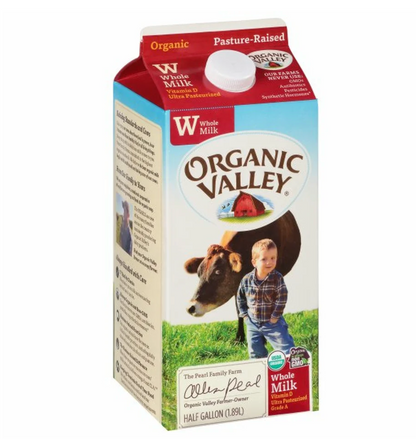 Organic Valley Whole Milk 1/2gl