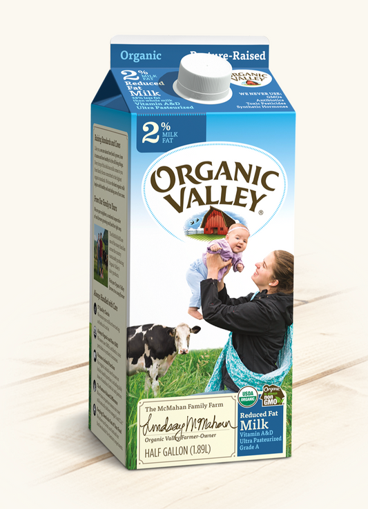 Organic Valley 2% Reduced Fat Milk 1/2gl