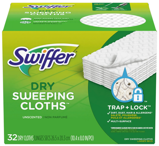 Swiffer Sweeper Dry Sweeping Pad Multi Surface Refills Unscented 32ct