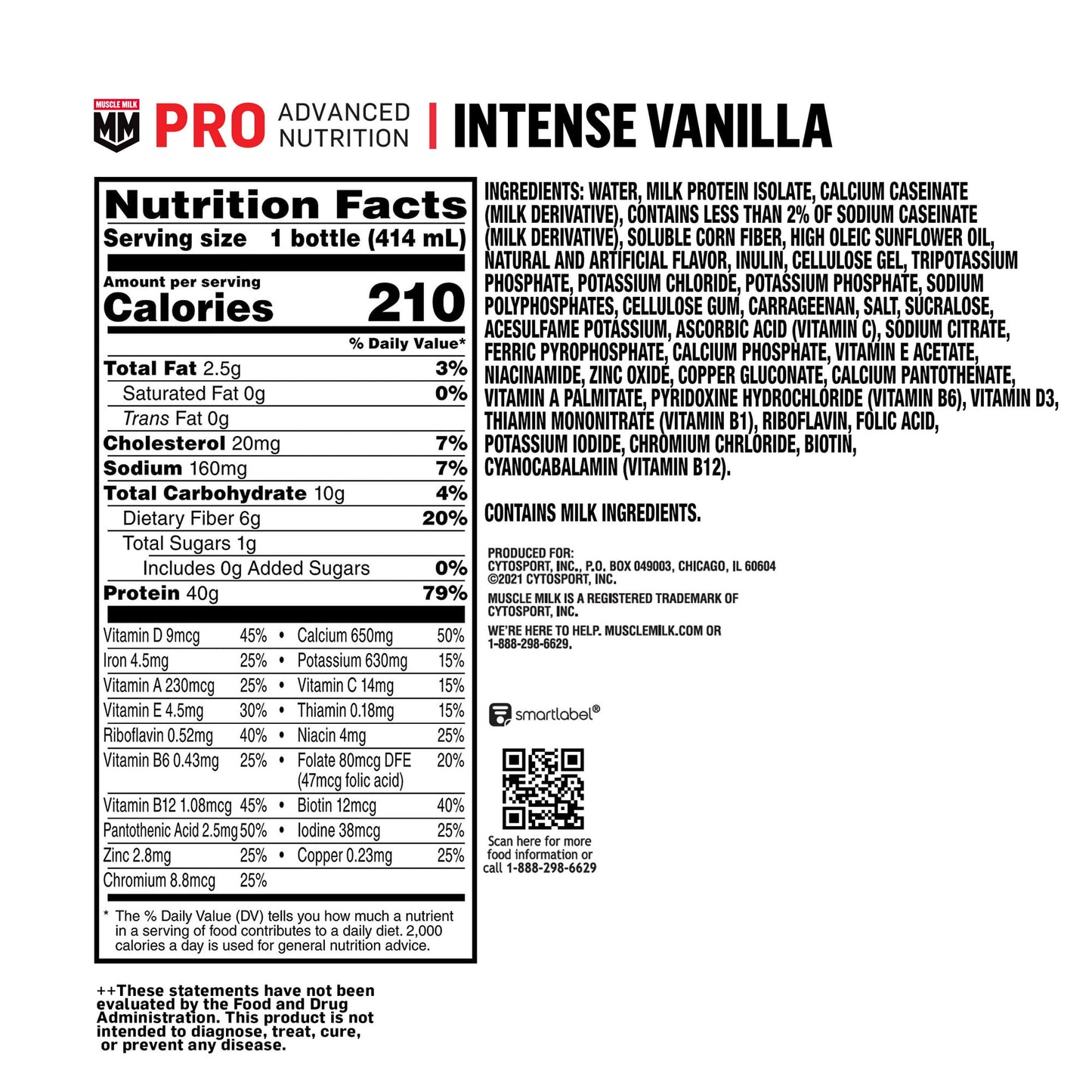 Muscle Milk Pro Intense Vanilla 14oz