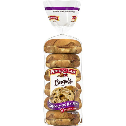 Pepperidge Farm Cinnamon Raisin Bagels 6ct