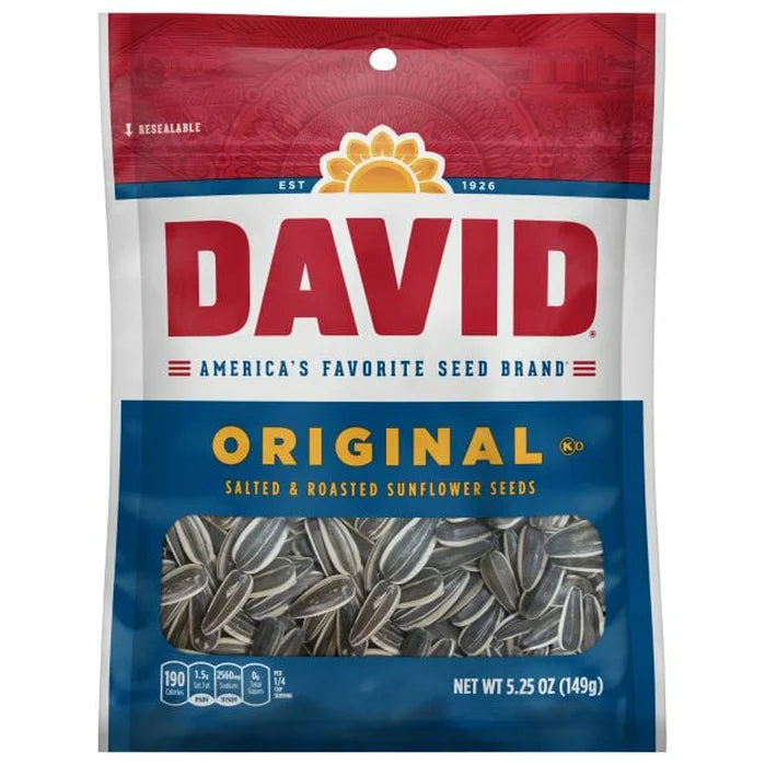 David Original Salted & Roasted Sunflower Seeds In Shell 5.25